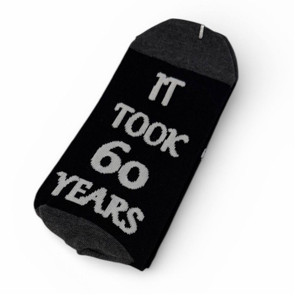 MENS SOCKS BLACK AND GRAY 60 YEARS 
NEW
